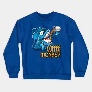 Coffee Monkey Toon Crewneck Sweatshirt